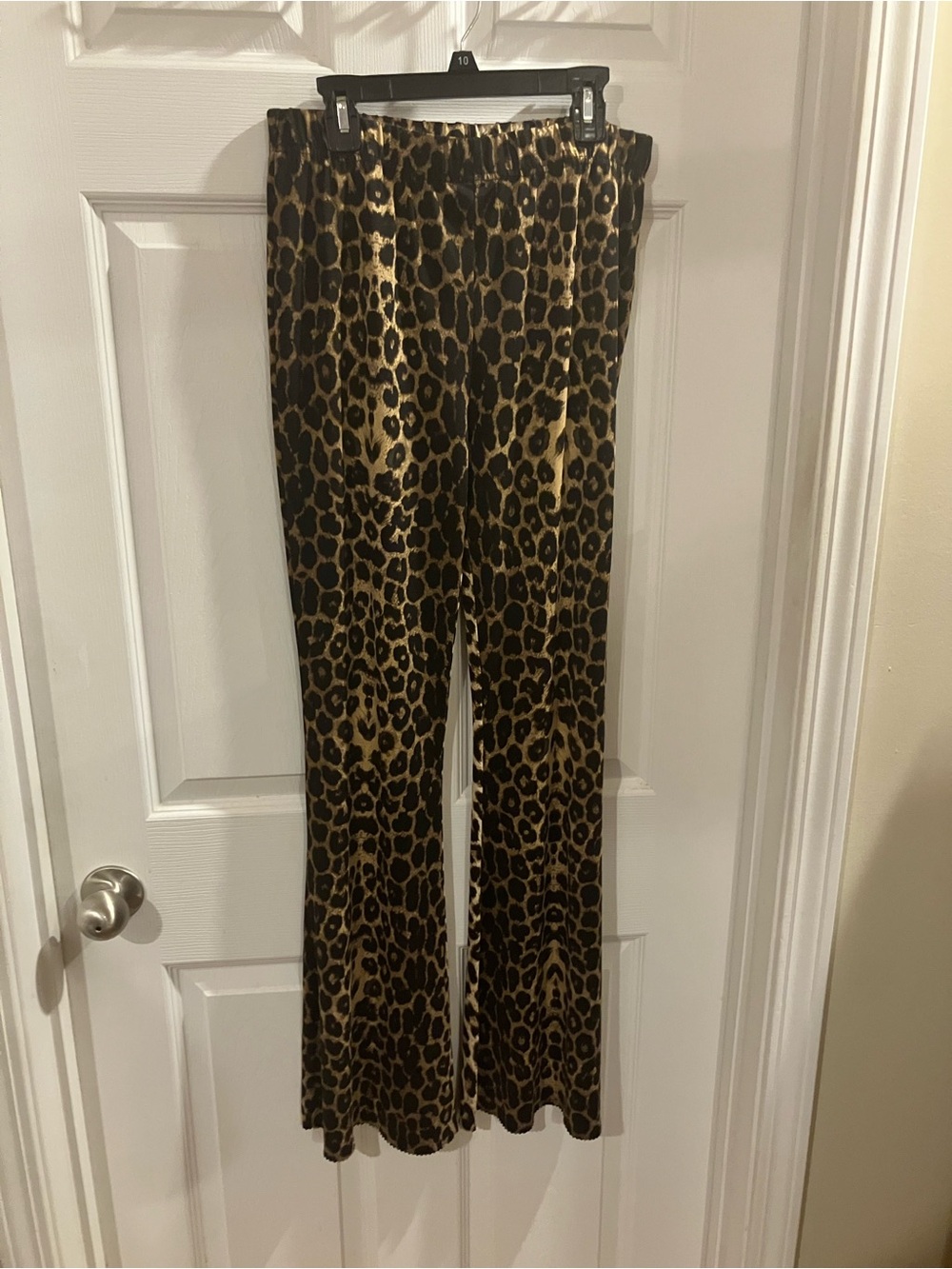 Leopard Print Wide-Leg Pants - Brown/Black